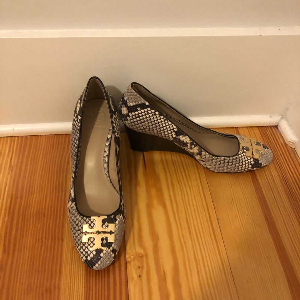 Tory Burch Snakeskin Wedges